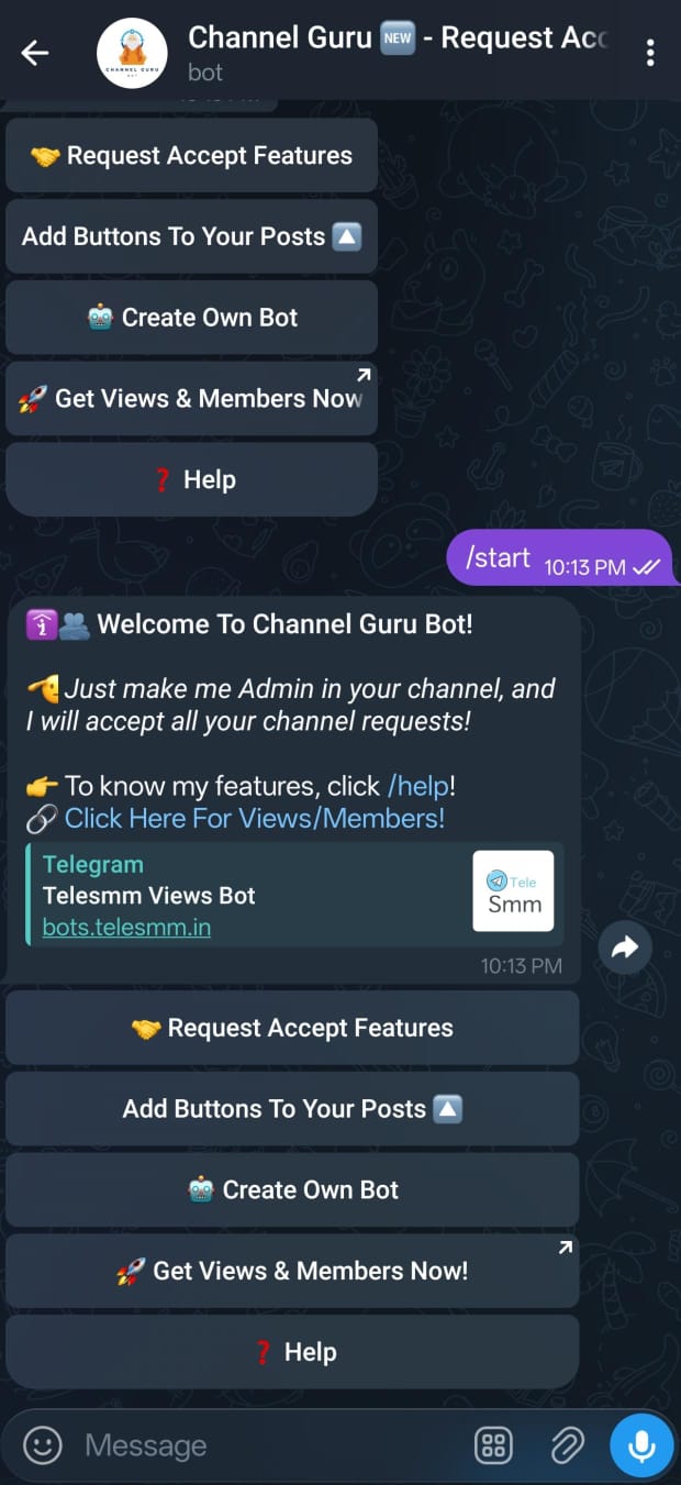 Start @ChannelGuruBot Master Bot