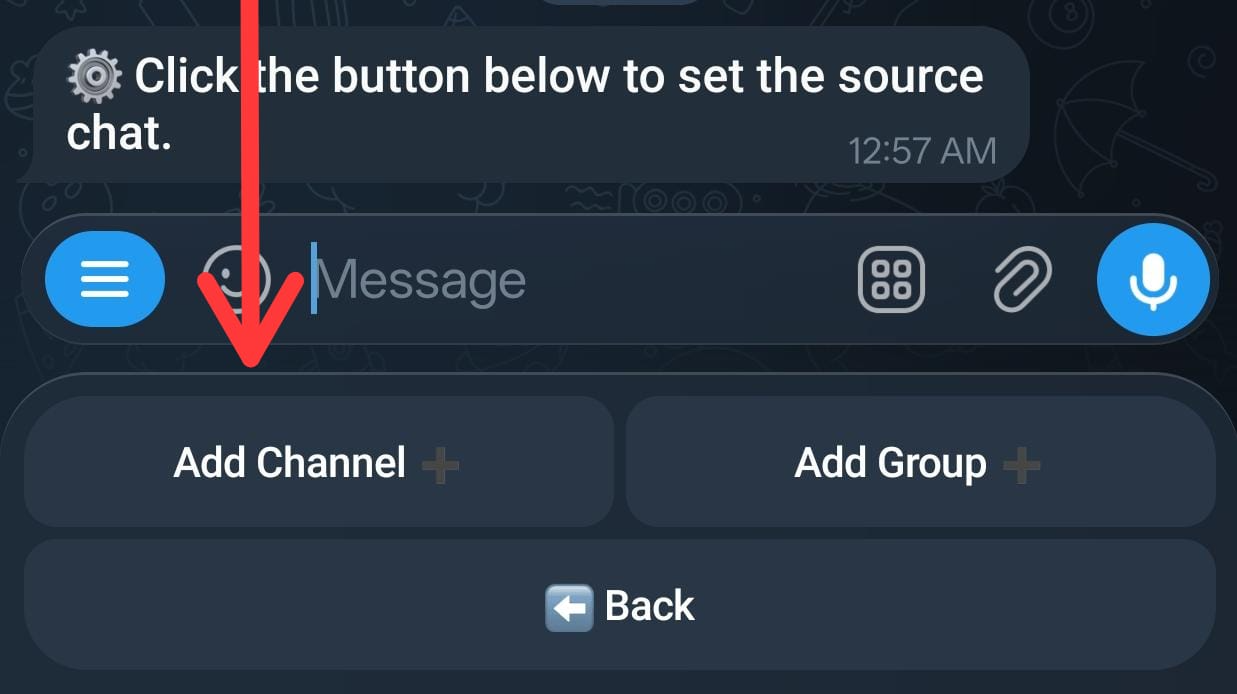 Add Destination Channel screenshot