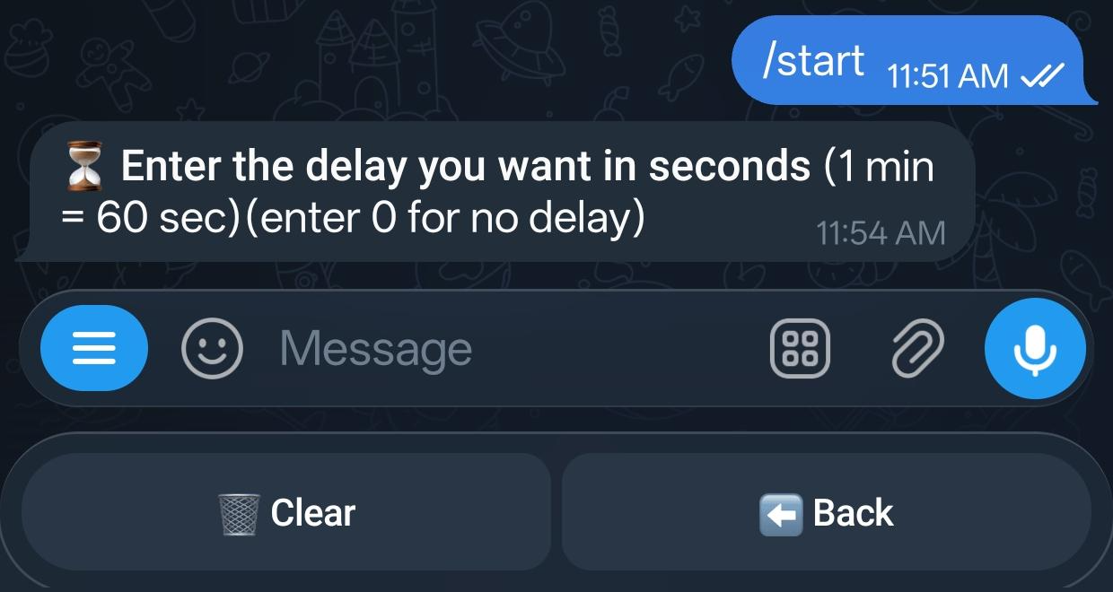 Delay Timer configurations screenshot