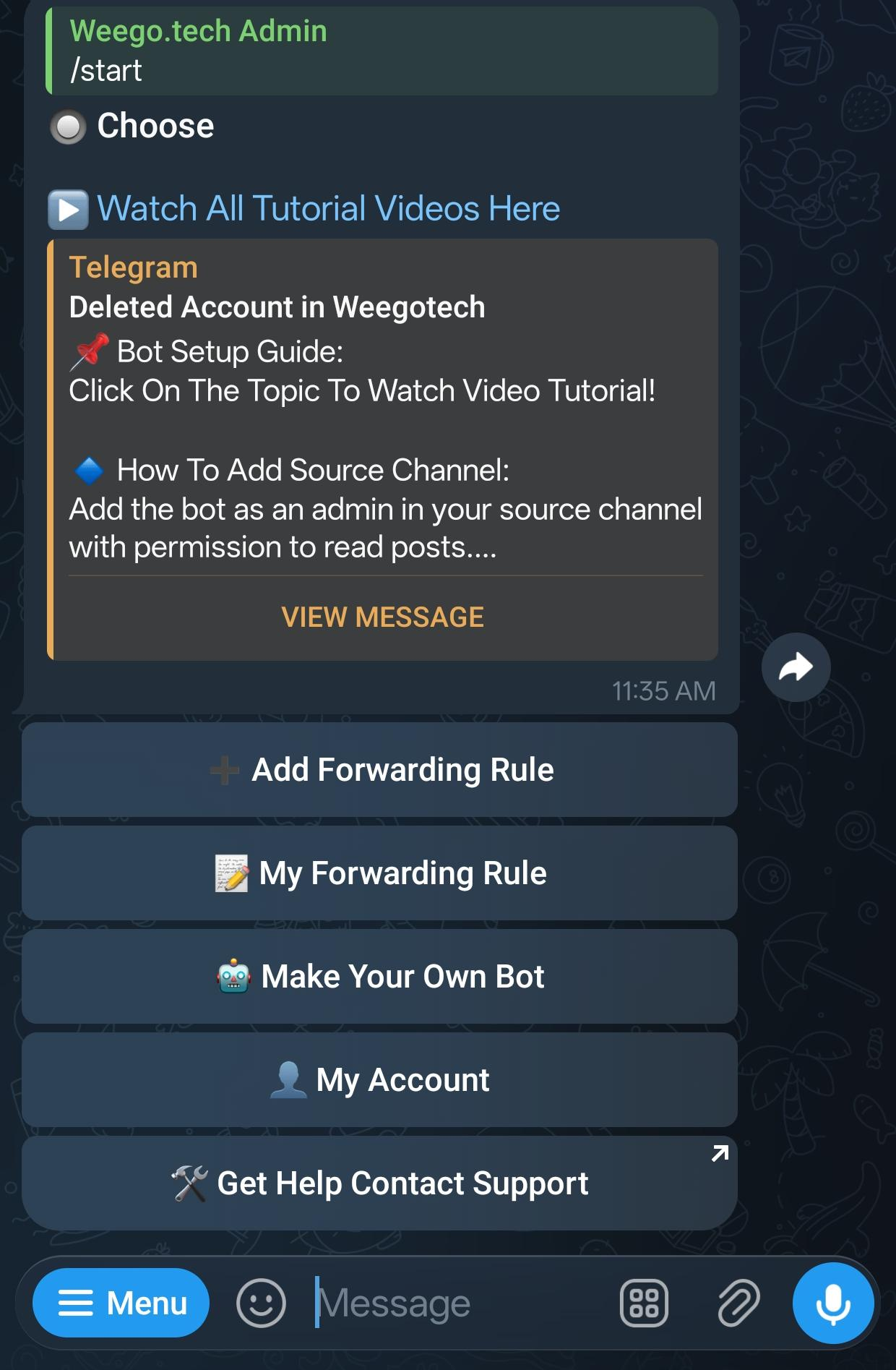 ForwardBuddy Main Menu screenshot