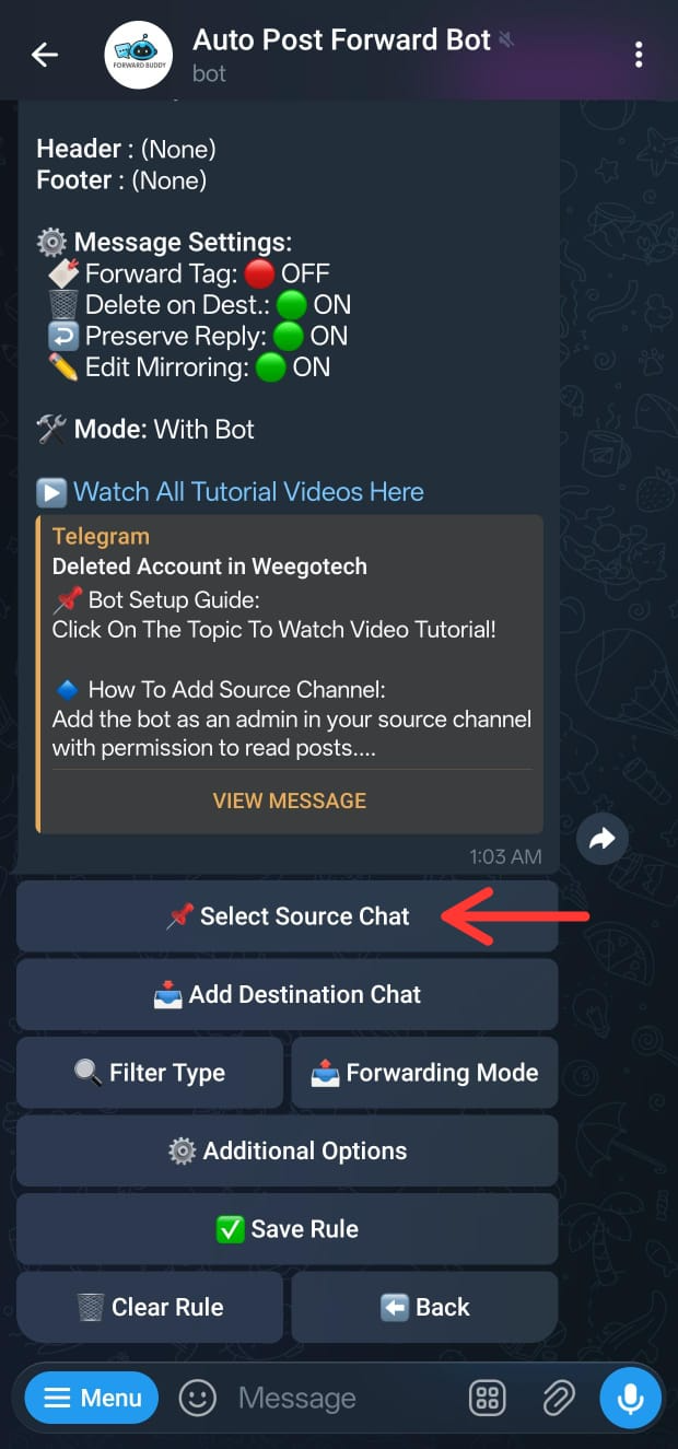Set Source Channel screenshot