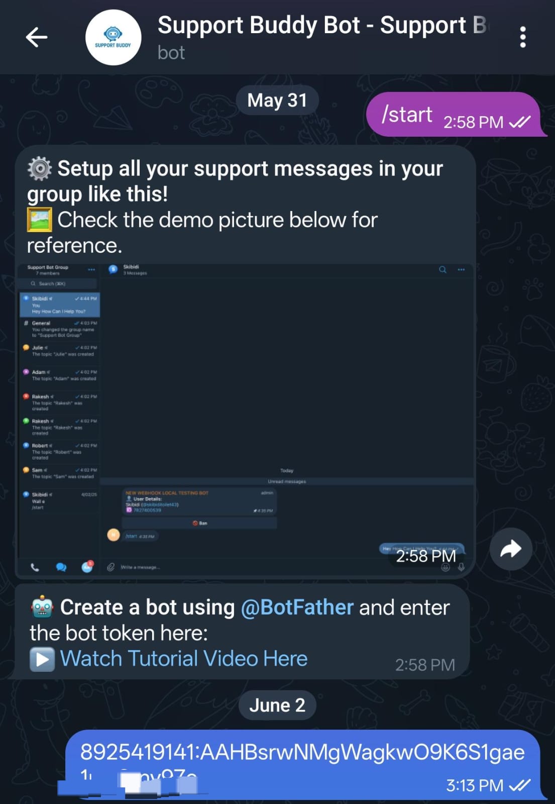 Register Bot Token with @BotFather
