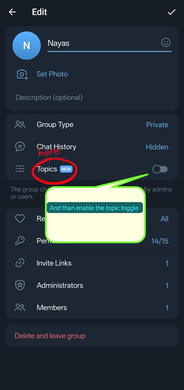 Add Bot as Administrator with Topics Permissions