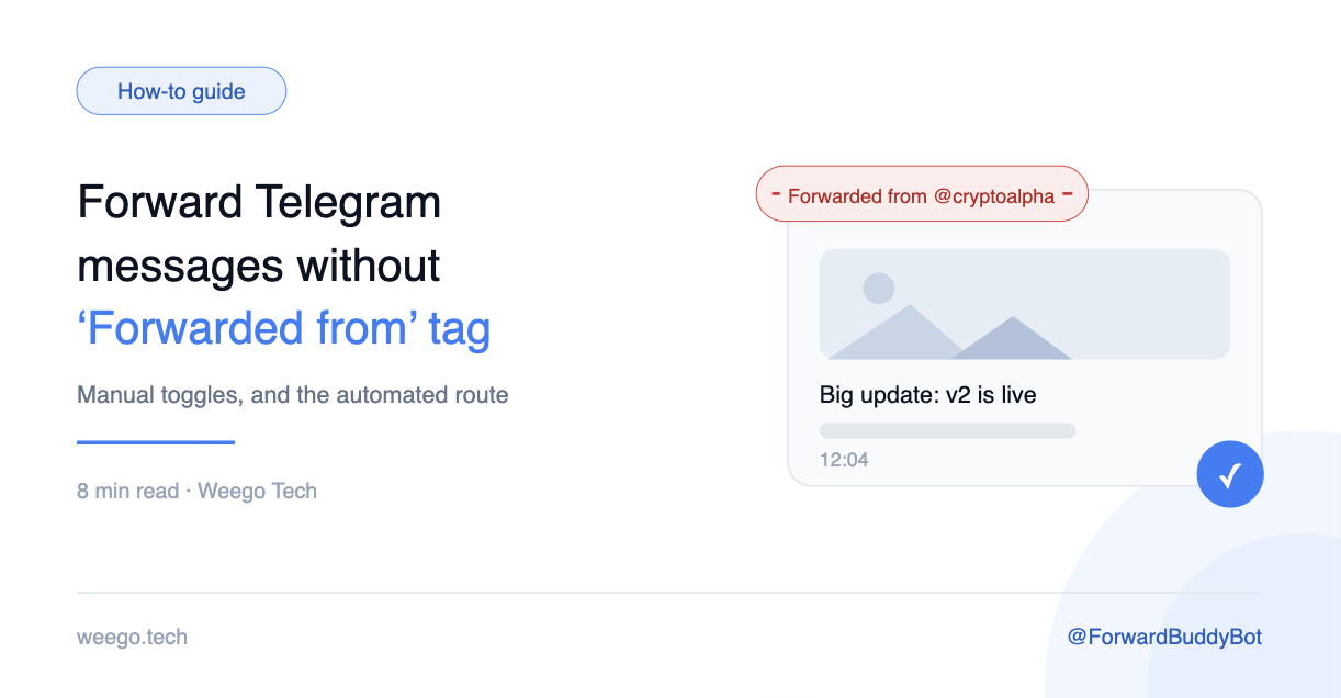 Forward Telegram Messages Without the 'Forwarded From' Tag