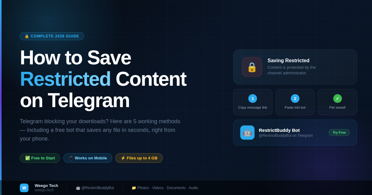 How to Save Restricted Content on Telegram (2026 Guide)